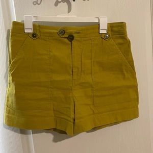 Anthropologie shorts chartreuse
